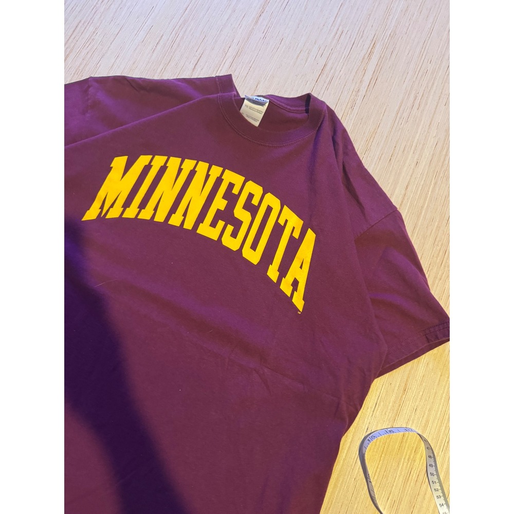 Gildan Ultra Cotton‎ Minnesota T Shirt Mens XL Maroon Yellow Graphic 30